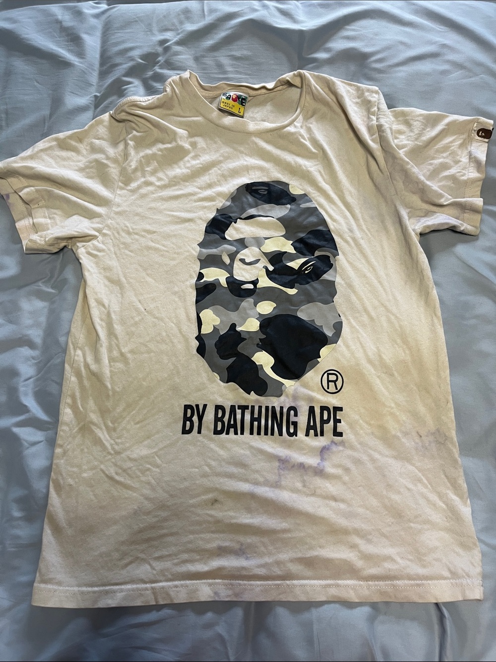 A Bathing Ape Camouflage Ape Head Tee - Beige